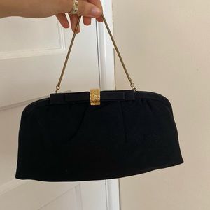 50s black velvet purse